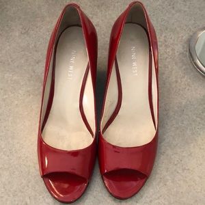 Nine West Patent Leather Wedge Heels
